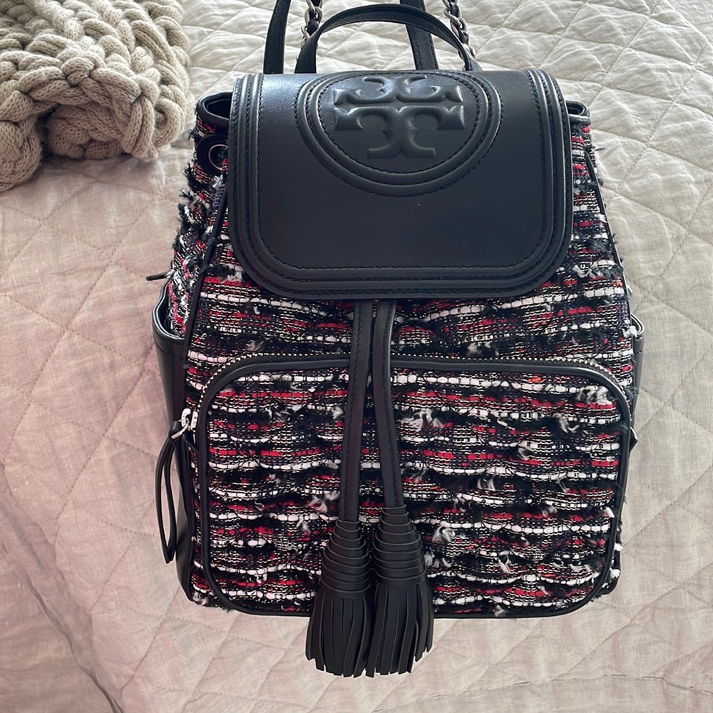 Tory Burch Tweed leather Backpack